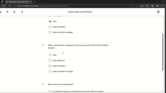 Kubernetes Control Plane Quiz Answers| Getting Started with Google Kubernetes Engine| Google Cloud смотреть онлайн