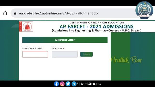 Ap Eapcet(Eamcet) 2021 | Final Phase Seat Allotments | Http Error | Java Script | HRUTHIK RAM |#KME смотреть онлайн