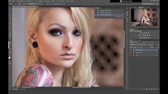 Рисуем волосы в фотошопе! Пластика, цветокоррекция. Novak-5 смотреть онлайн