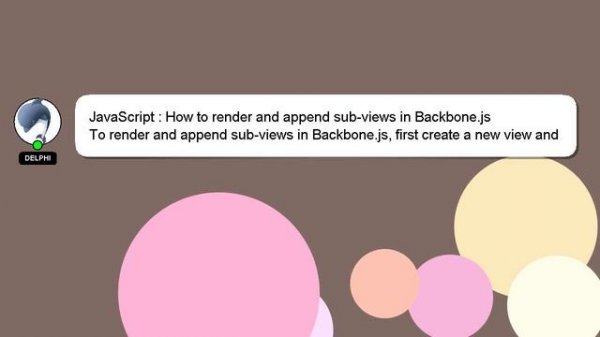 JavaScript : How to render and append sub-views in Backbone.js