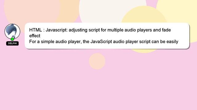 HTML : Javascript: adjusting script for multiple audio players and fade effect смотреть онлайн