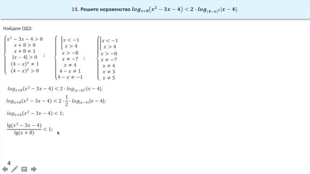 Обобщенный метод интервалов. Задание 15 (4) смотреть онлайн