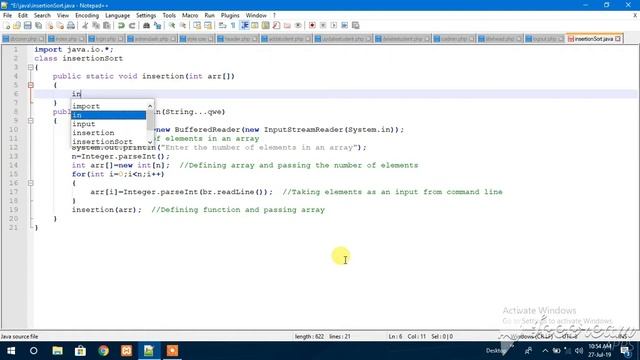 Sorting elements using #Inserttion sorting algorithm and programming in #Java language смотреть онлайн