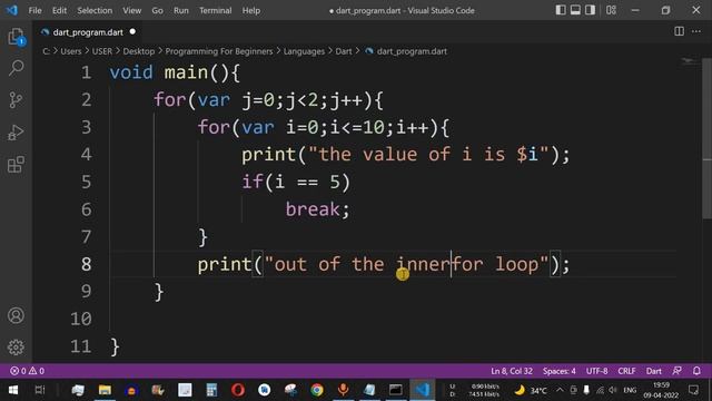 Dart Tutorial #14 - Control Statements in Dart Programming - break and continue смотреть онлайн