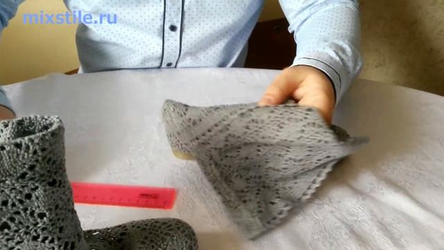 Серые вязаные сапожки. Летняя обувь. Обзор от mixstile.ru смотреть онлайн