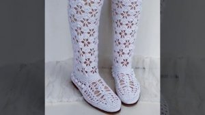 Ажурные летние сапожки крючком. Принимаем заказы на изготовление такой обуви