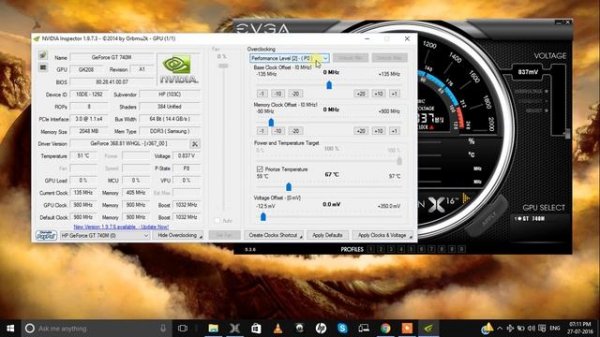 NVIDIA GT-740m (64bit) overclocking problems and some solutions.