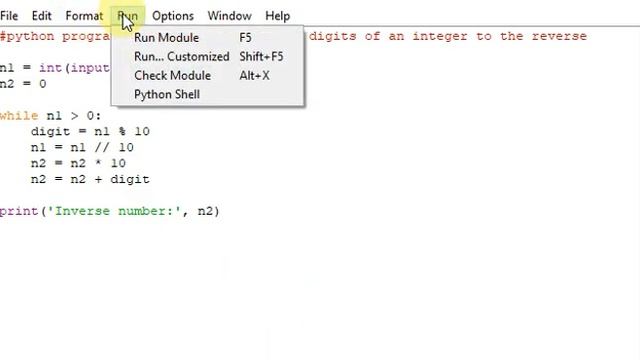 python program to change the order of digigs of n integer to the reverse смотреть онлайн