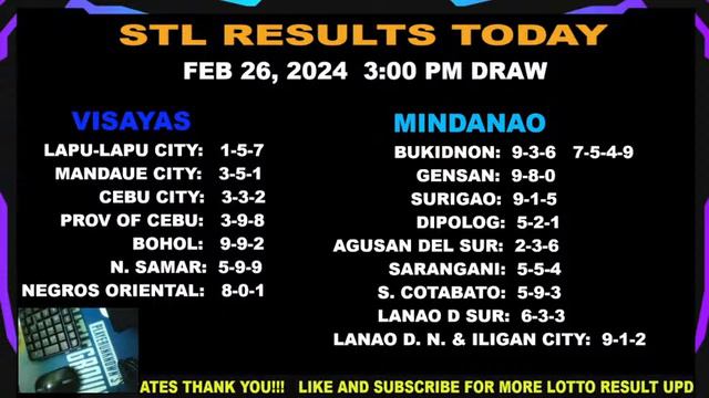 STL Result Today 3:00 PM Draw February 26, 2024 Visayas and Mindanao ( Live ) смотреть онлайн