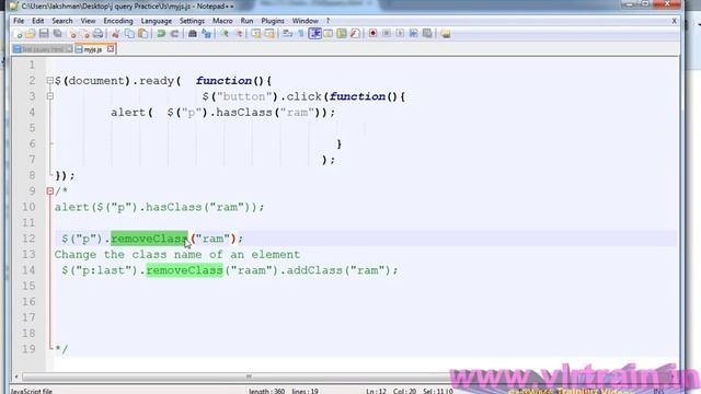 HasClass And RemoveClass methods in JQuery English 20-vlr training смотреть онлайн