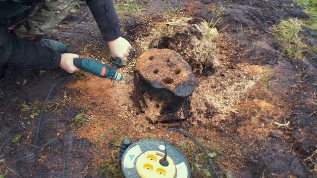 Удаляем пень на участке химикатами. смотреть онлайн