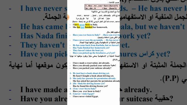 الرابع الإعدادي. المضارع التام البسيط الوحده الثالثه Present Perfect Simple смотреть онлайн