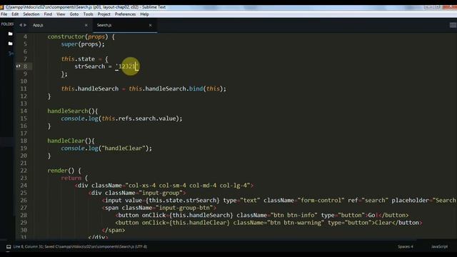 Lập trình ReactJS - Bài 34 Xây dựng chức năng Search - State strSearch 01 смотреть онлайн