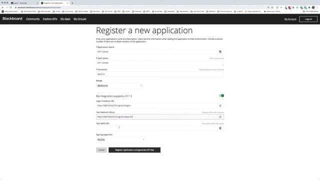 Register Your LTI Application - Ultra Extension Framework Tutorial