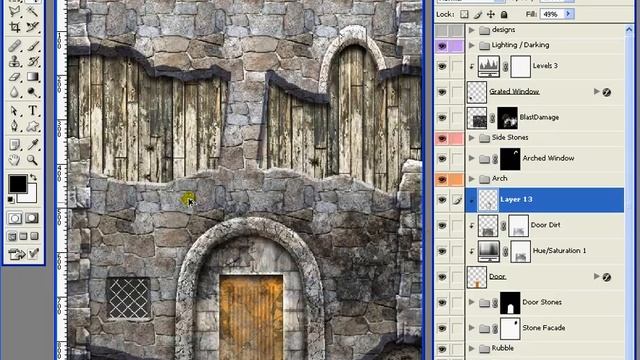 Advanced Photoshop Texturing Tutorial - 11 Texture Integrate: Door Boars смотреть онлайн