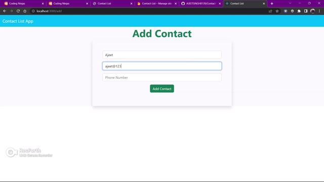 Contact List Application using React.js смотреть онлайн