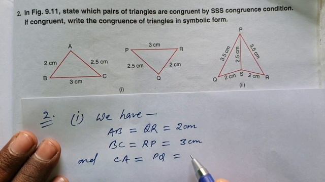 DAV class 7 maths chapter 9 Congruent triangles worksheet 1 all questions solved смотреть онлайн