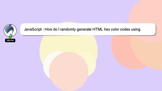 JavaScript : How do I randomly generate HTML hex color codes using JavaScript? смотреть онлайн
