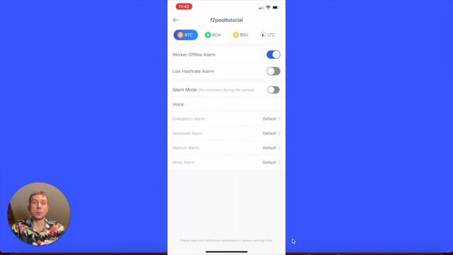 How To Turn On An Offline Alarm Using F2pool App