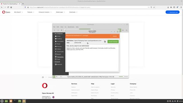 How to install Opera Browser on Linux Mint 20 смотреть онлайн