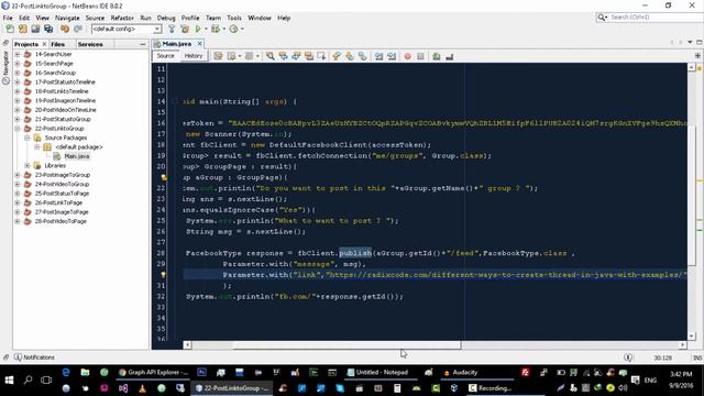 Facebook Graph API Tutorials in Java # 22 | Post Link to Facebook Group смотреть онлайн