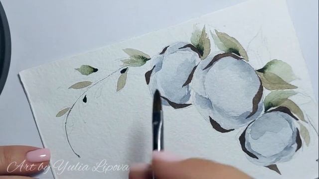 Пошаговый мастер класс как нарисовать хлопок акварелью на бумаге смотреть онлайн