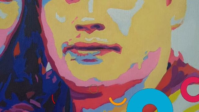 Портрет в стиле поп-арт по фото. Художник Елена Карташова. Масло|Холст. смотреть онлайн