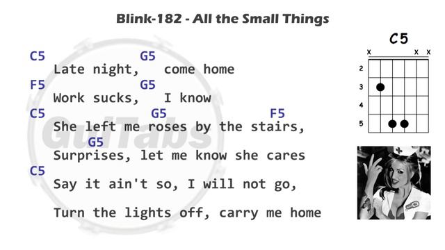 ALL THE SMALL THINGS 🎸 - Blink-182 ( Lyrics - GUITAR Chords 🎸- Karaoke ) смотреть онлайн