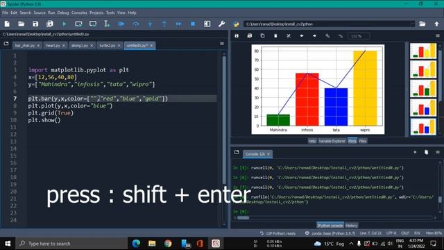 #matplotlib #python make Bar-graph only 10 line of code using Matplotlib in python. смотреть онлайн