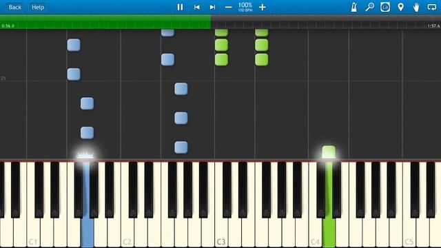 Валерия - Капелькою (на пианино Synthesia) смотреть онлайн