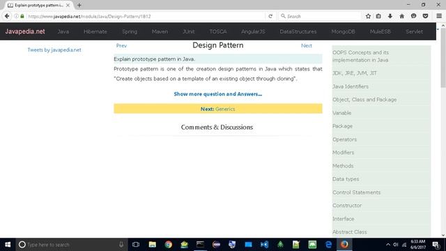 Explain prototype pattern in Java.
| javapedia.net смотреть онлайн