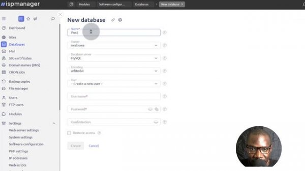 Ispmanager PostgreSQL databases