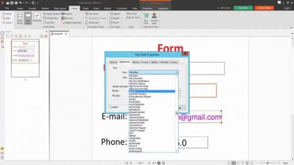 How to change font size in Fillable PDF form using Nitro Pro