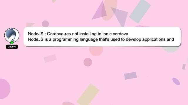 NodeJS : Cordova-res not installing in ionic cordova смотреть онлайн