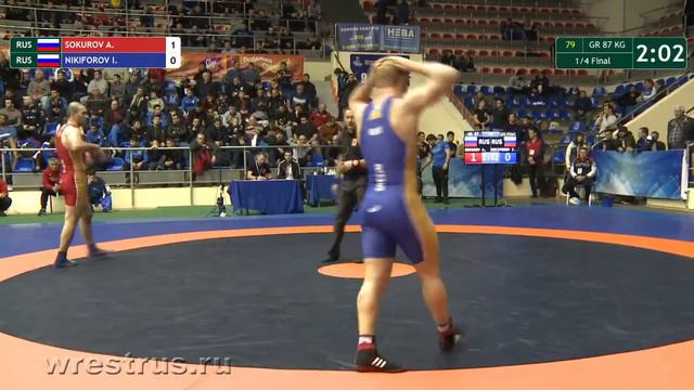 Поддубный-2018. 87 кг. Артур Сокуров - Илья Никифоров. 1/4 финала. смотреть онлайн