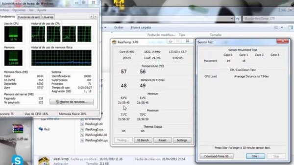 Stress test CPU (RealTemp + Prime95)
