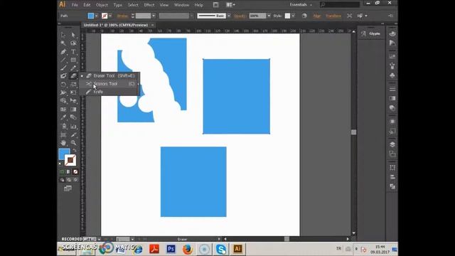 Adobe Illustrator CS6 Ders 32 Eraser Tool - Scissors Tool - Knife Tool смотреть онлайн