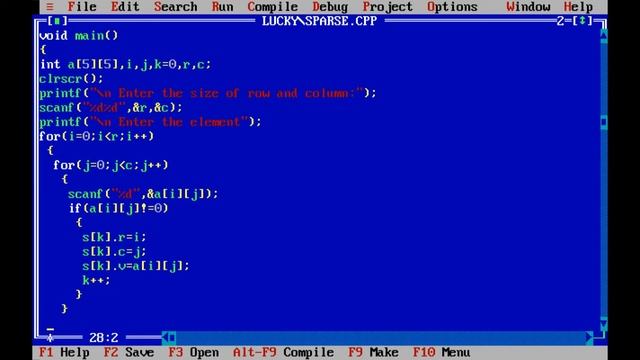 program for print sparse matrix form смотреть онлайн