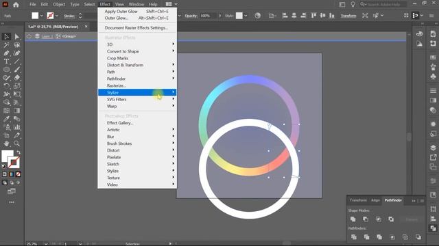 #28 Радужное неоновое свечение в Illustrator смотреть онлайн
