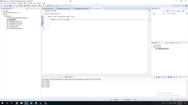 For Loop Java смотреть онлайн