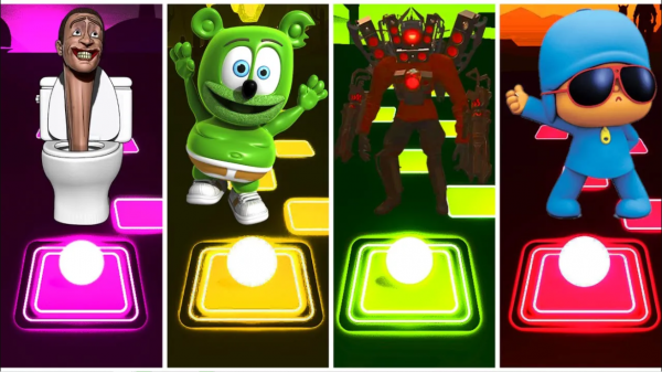 Skibidi Toilet ? Gummy Bear ? Titan Speakerman ? Pocoyo Coffin Dance. ? Кто победит? Tiles Hop