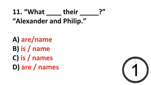 Elementary Test 1 (part 1) - English Grammar Quiz (Test)