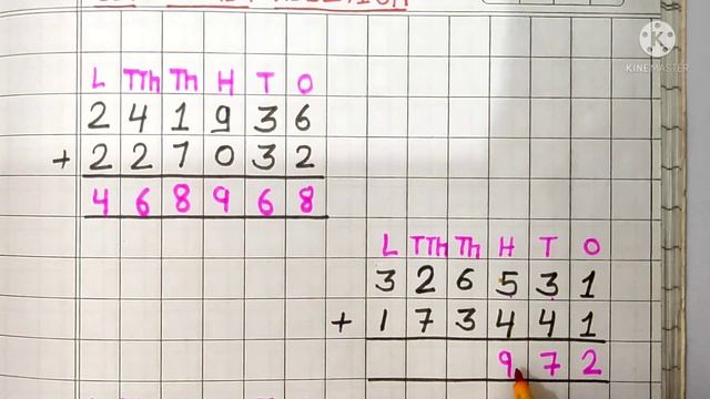 6 digit addition।6 digit addition without carry। 6-digit addition sums। addition। смотреть онлайн