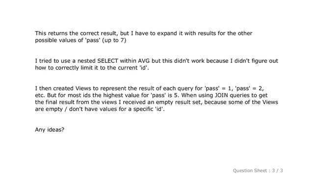 MySQL : SQL query with avg and group by смотреть онлайн