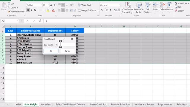 Set Rows Height in Excel смотреть онлайн