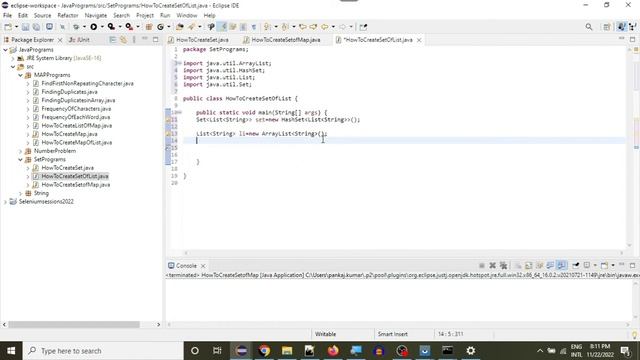 Java Programs:3.How to create Set Of List смотреть онлайн