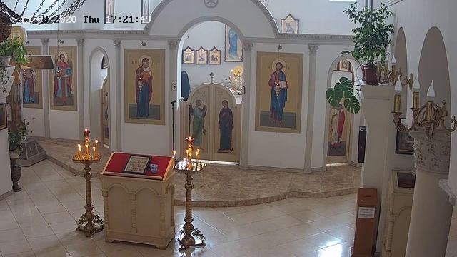 Изнесение честных древ Креста Господня. Вечерня. Андрее-Владимирский храм Кафедрального собора УПЦ смотреть онлайн