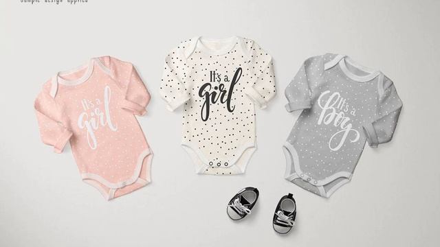 Mock-ups: Baby Longsleeve Onesie Mockup Set смотреть онлайн