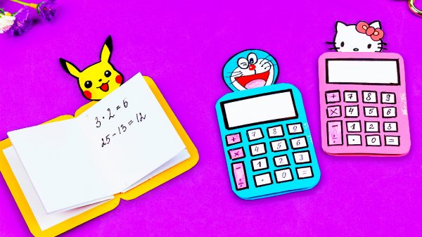 Как сделать бумажный Калькулятор и Мини Блокнот Diy кавайные оригами поделки из бумаги своими руками