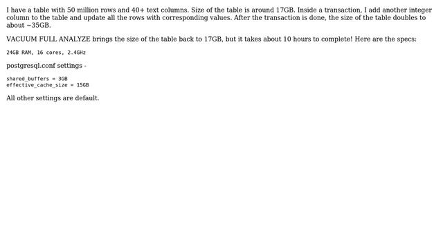 Databases: Postgres table size doubles are transaction completes смотреть онлайн